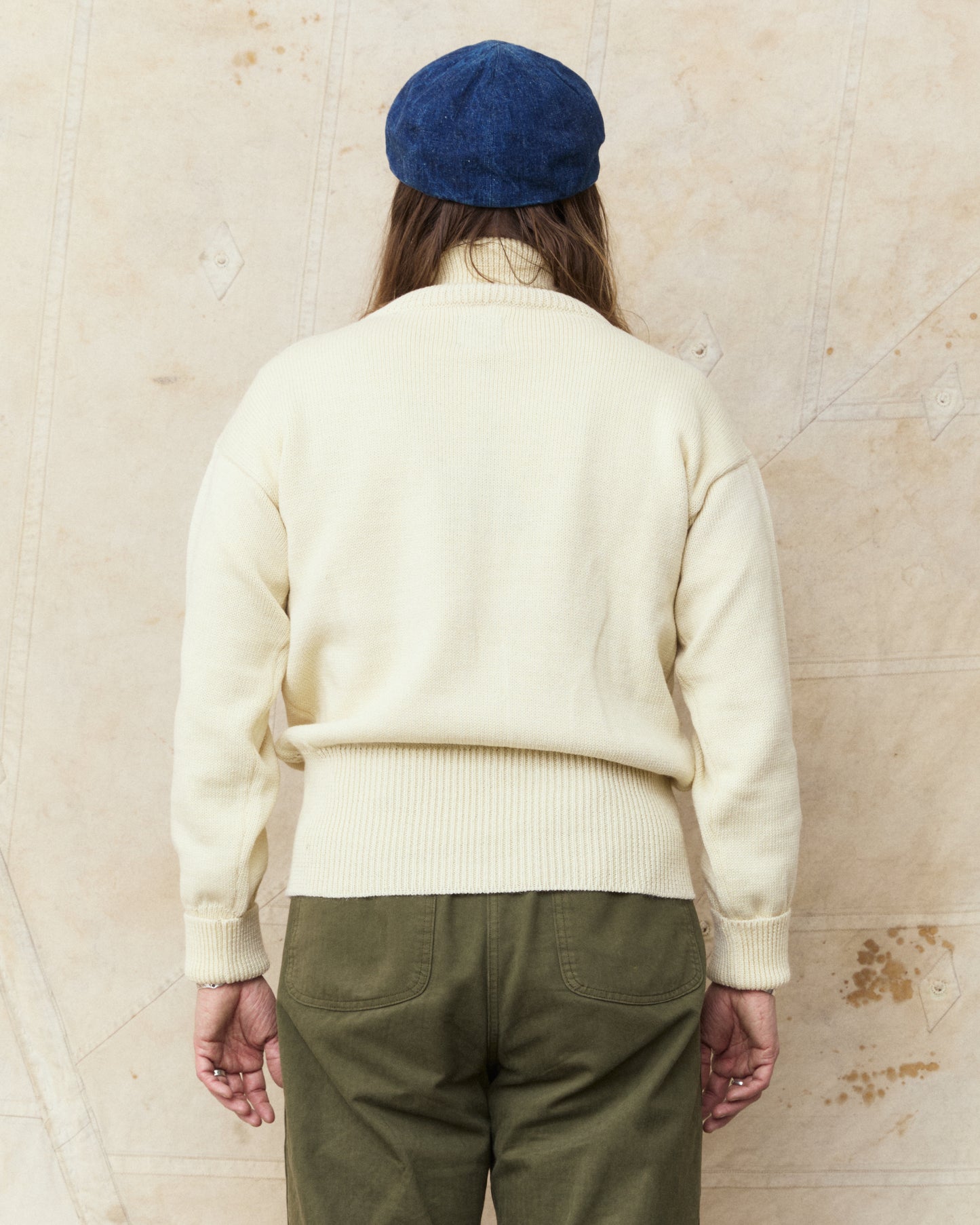 North Sea Clothing The Submariner Roll Neck Wool Jumper Ecru