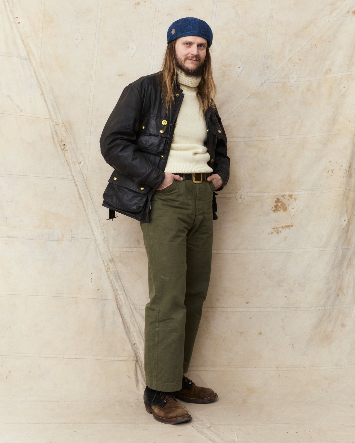 North Sea Clothing The Submariner Roll Neck Wool Jumper Ecru