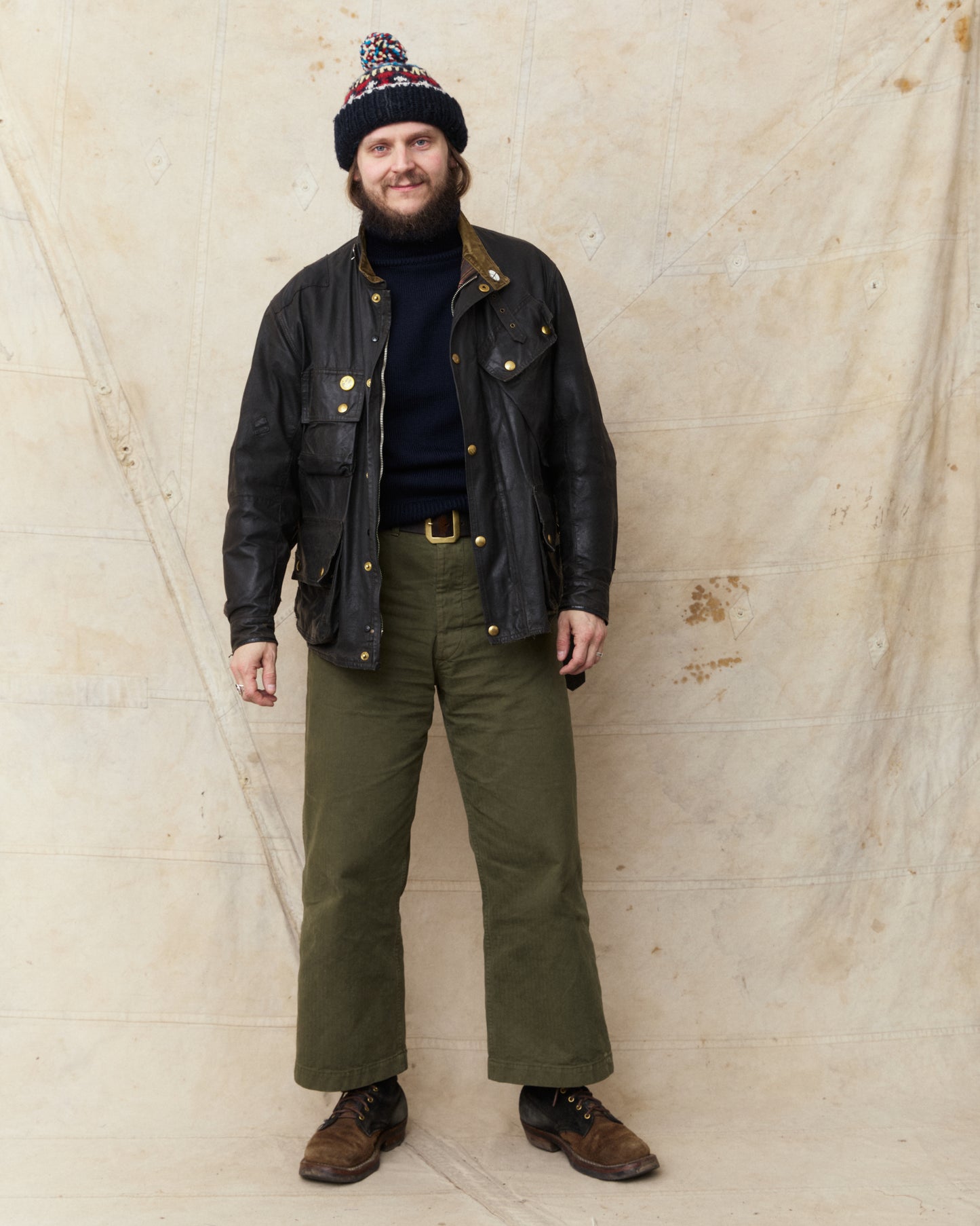 North Sea Clothing The Submariner Roll Neck Wool Jumper Navy