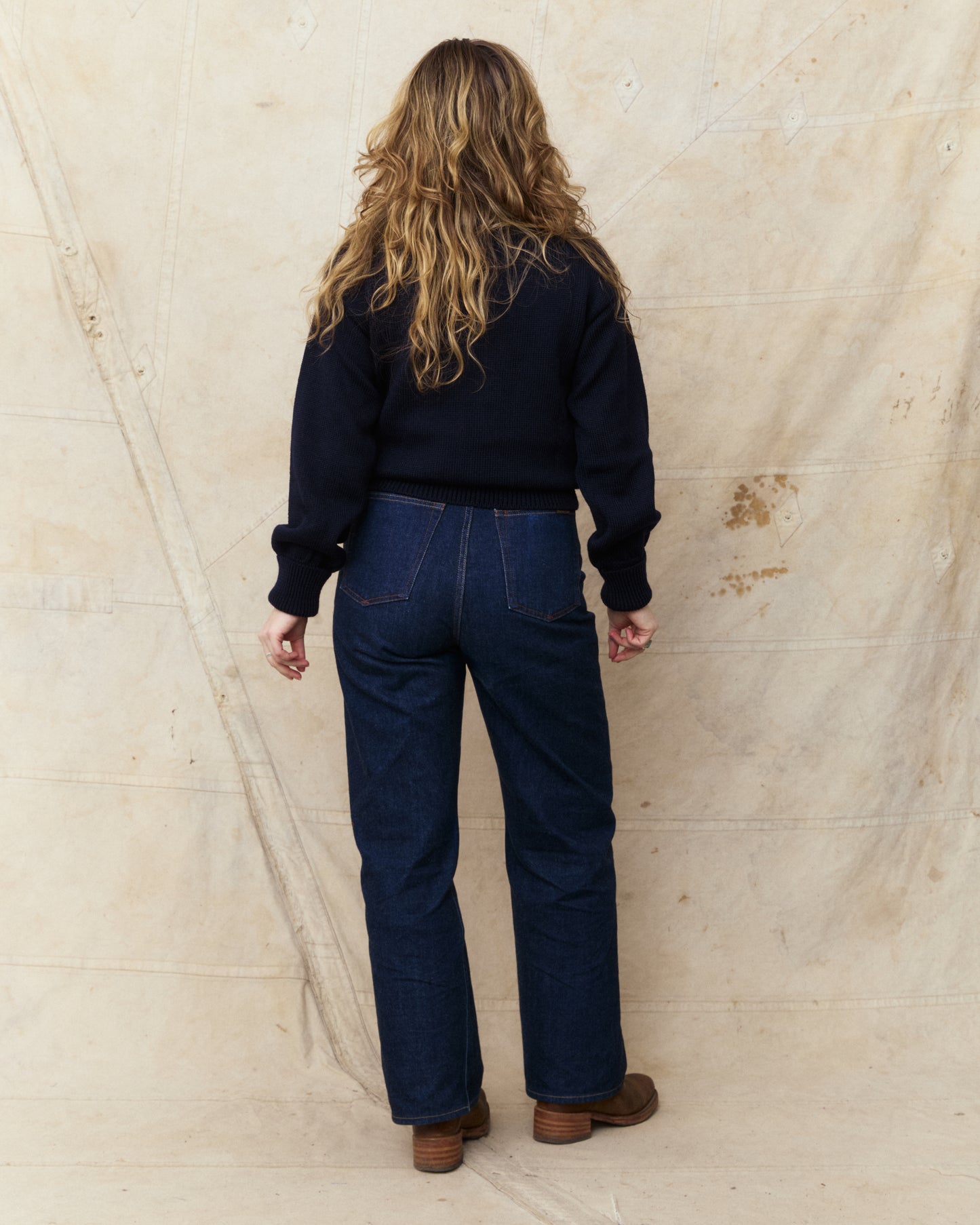 North Sea Clothing The Submariner Roll Neck Wool Jumper Navy