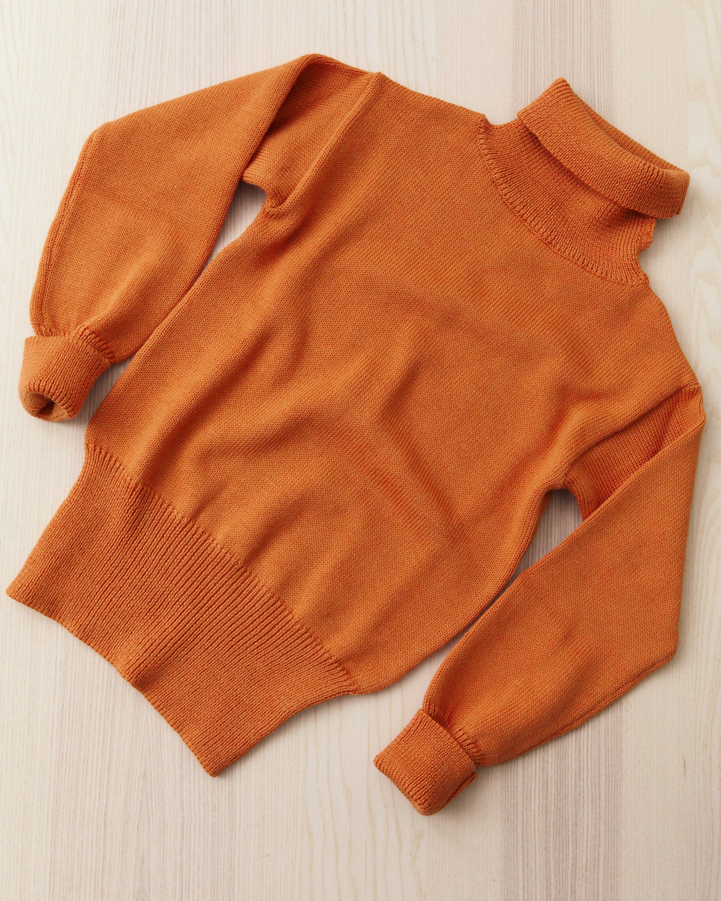 North Sea Clothing The Submariner Roll Neck Wool Sweater Orange