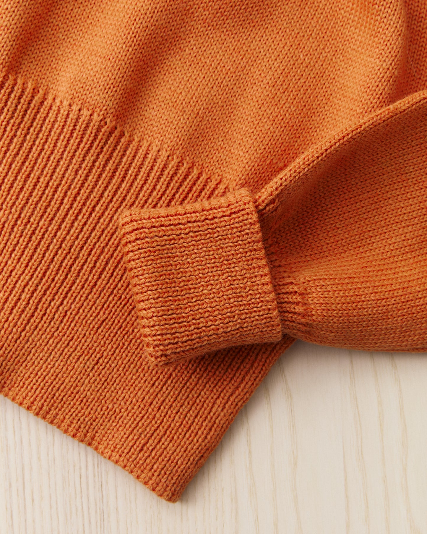 North Sea Clothing The Submariner Roll Neck Wool Sweater Orange