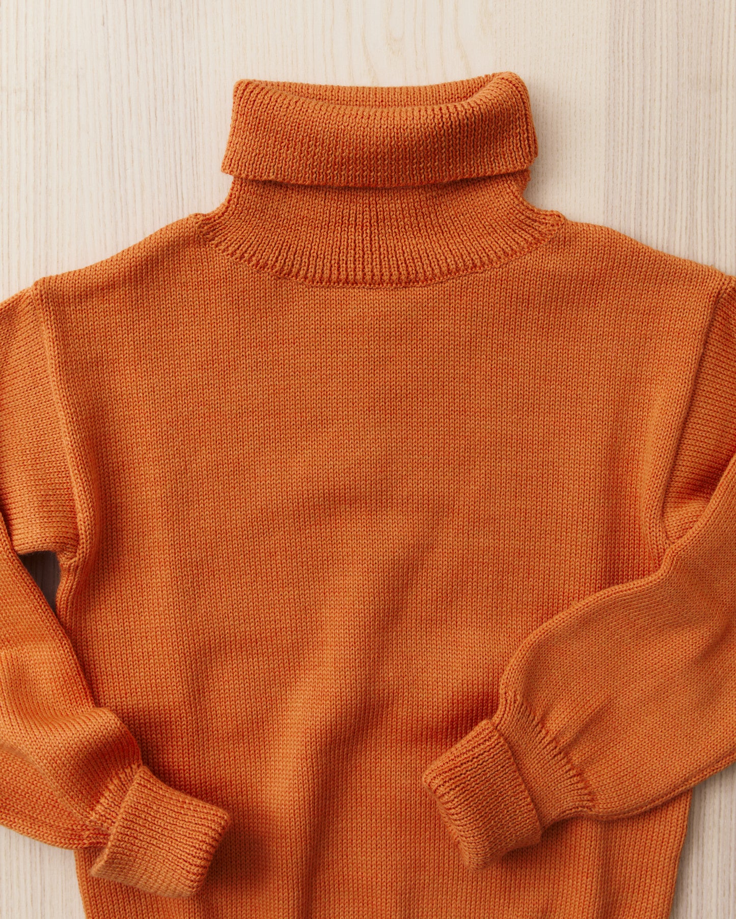 North Sea Clothing The Submariner Roll Neck Wool Sweater Orange