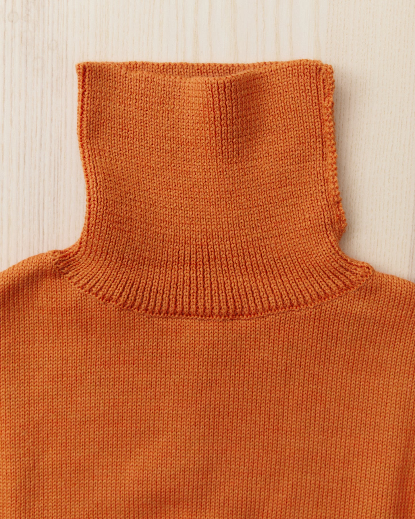 North Sea Clothing The Submariner Roll Neck Wool Sweater Orange