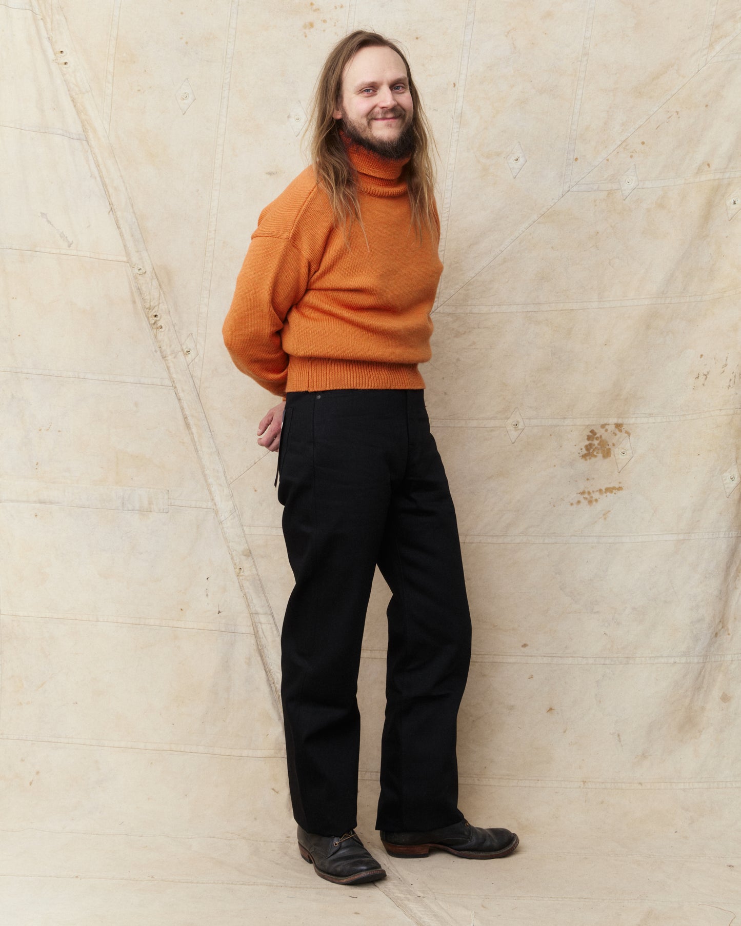 Momotaro MMJB0400 #400 Standard Wide 14.7oz Jeans Black