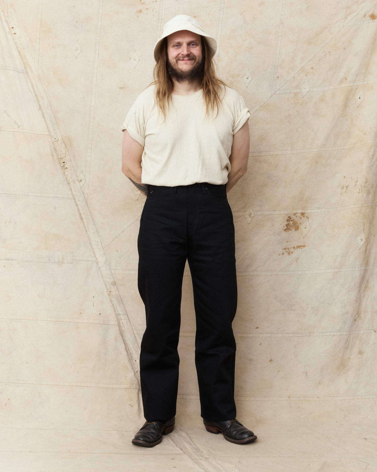 Momotaro MMJB0400 #400 Standard Wide 14.7oz Jeans Black