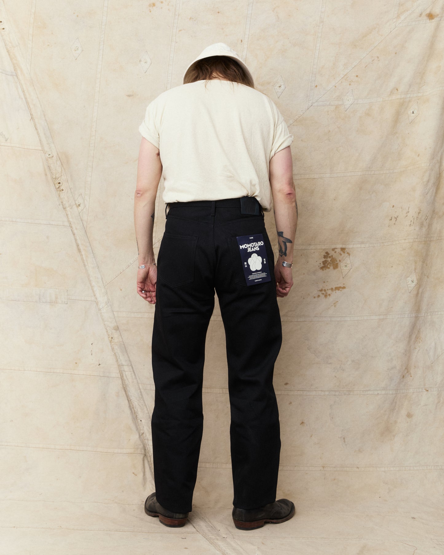 Momotaro MMJB0400 #400 Standard Wide 14.7oz Jeans Black