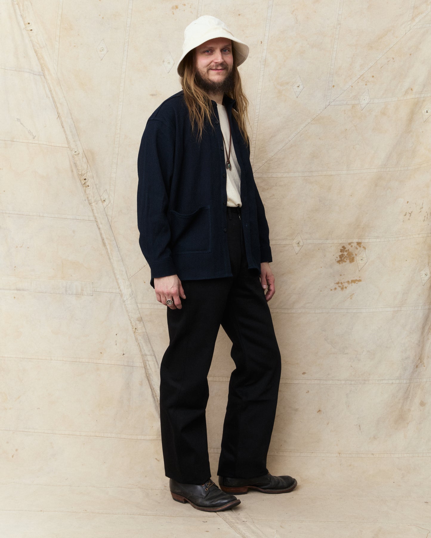 Japan Blue JBOT1317 Sashiko Big Shirts Jacket