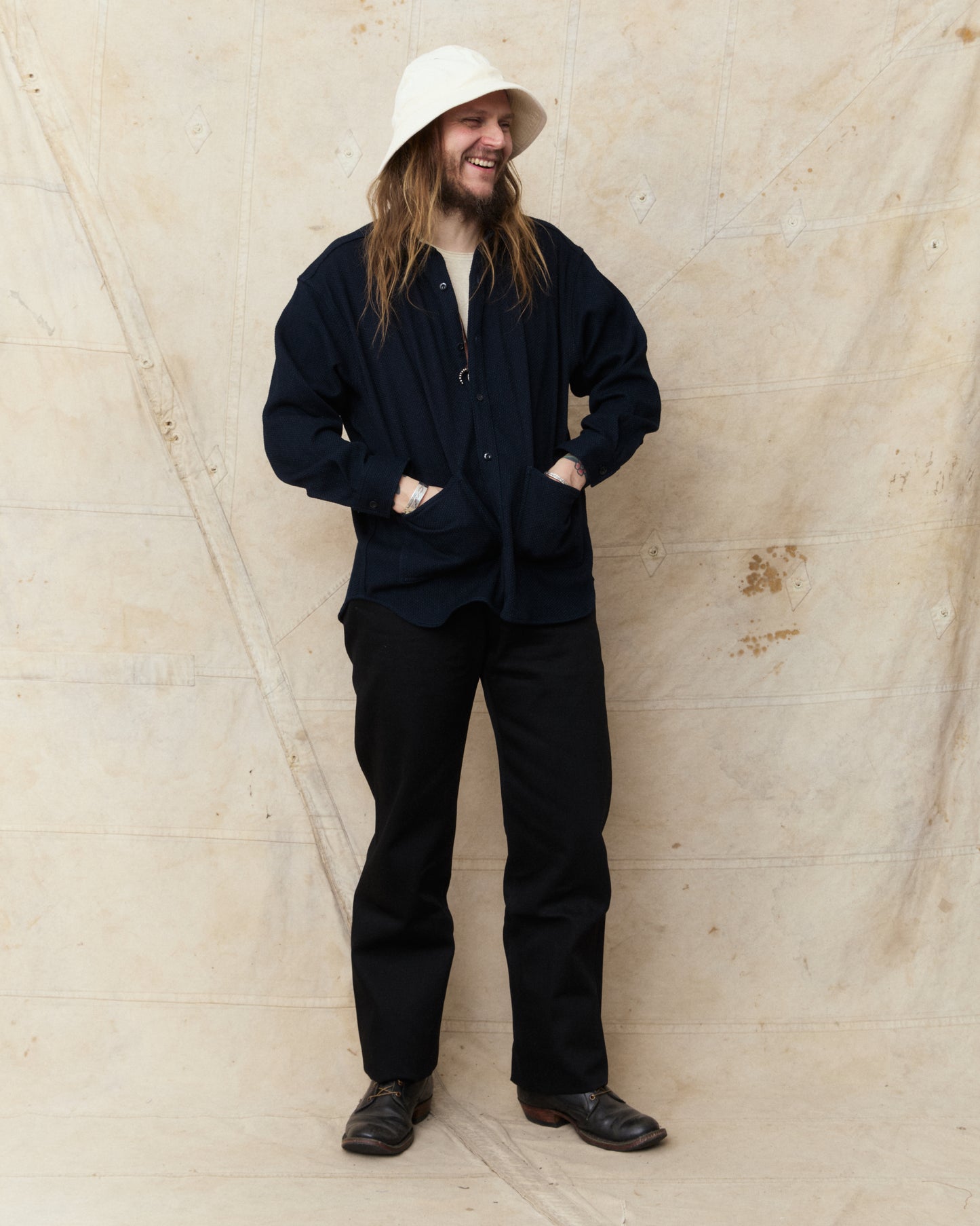 Japan Blue JBOT1317 Sashiko Big Shirts Jacket