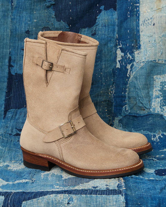 John Lofgren LK-003 Engineer Boots Horween Leather Natural Roughout