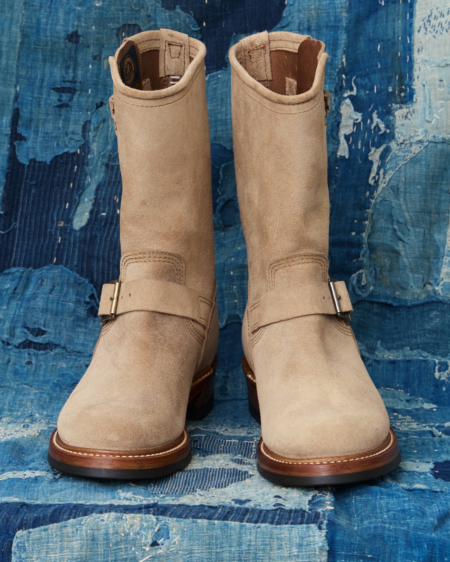 John Lofgren LK-003 Engineer Boots Horween Leather Natural Roughout