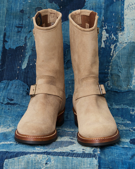 John Lofgren LK-003 Engineer Boots Horween Leather Natural Roughout