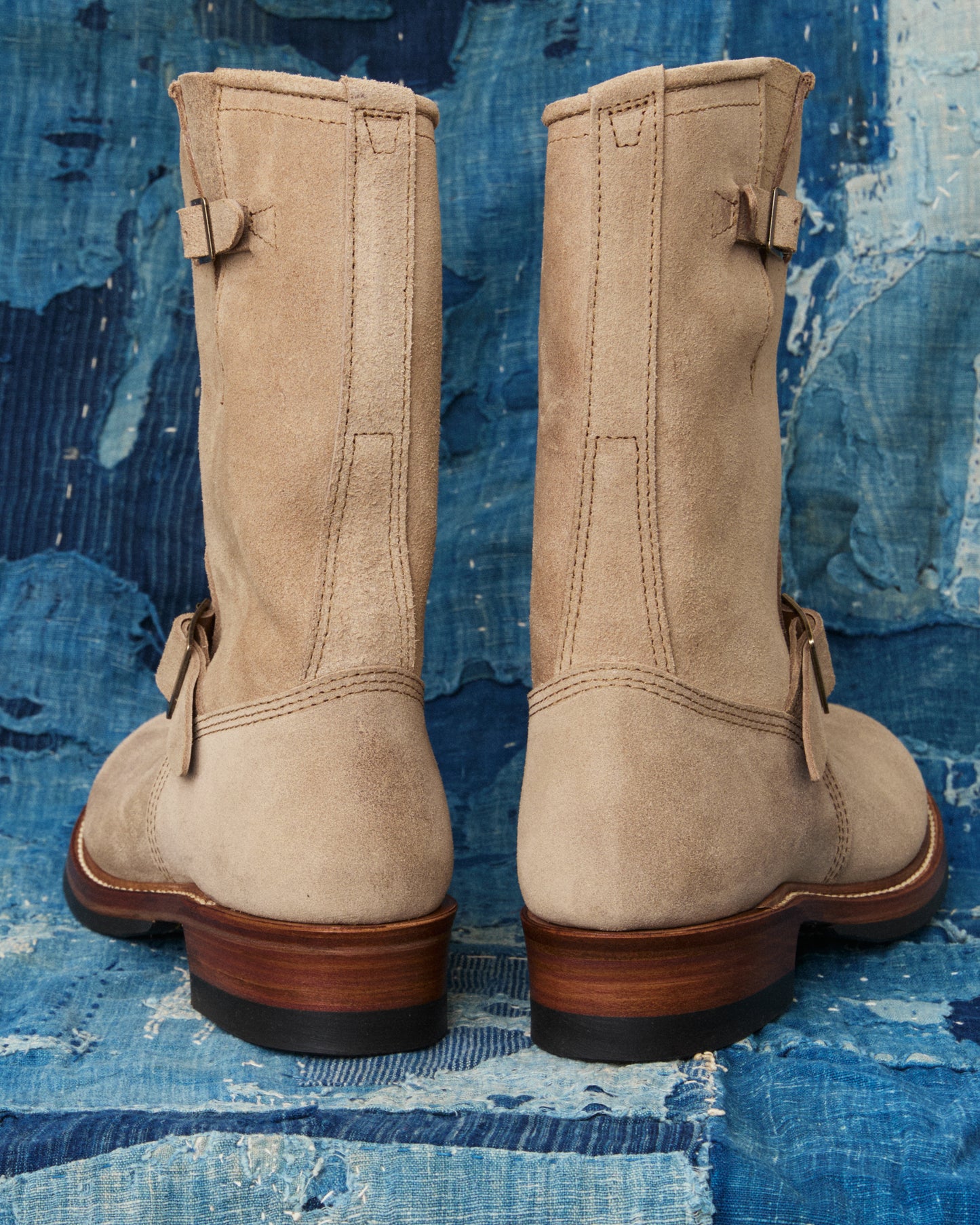 John Lofgren LK-003 Engineer Boots Horween Leather Natural Roughout