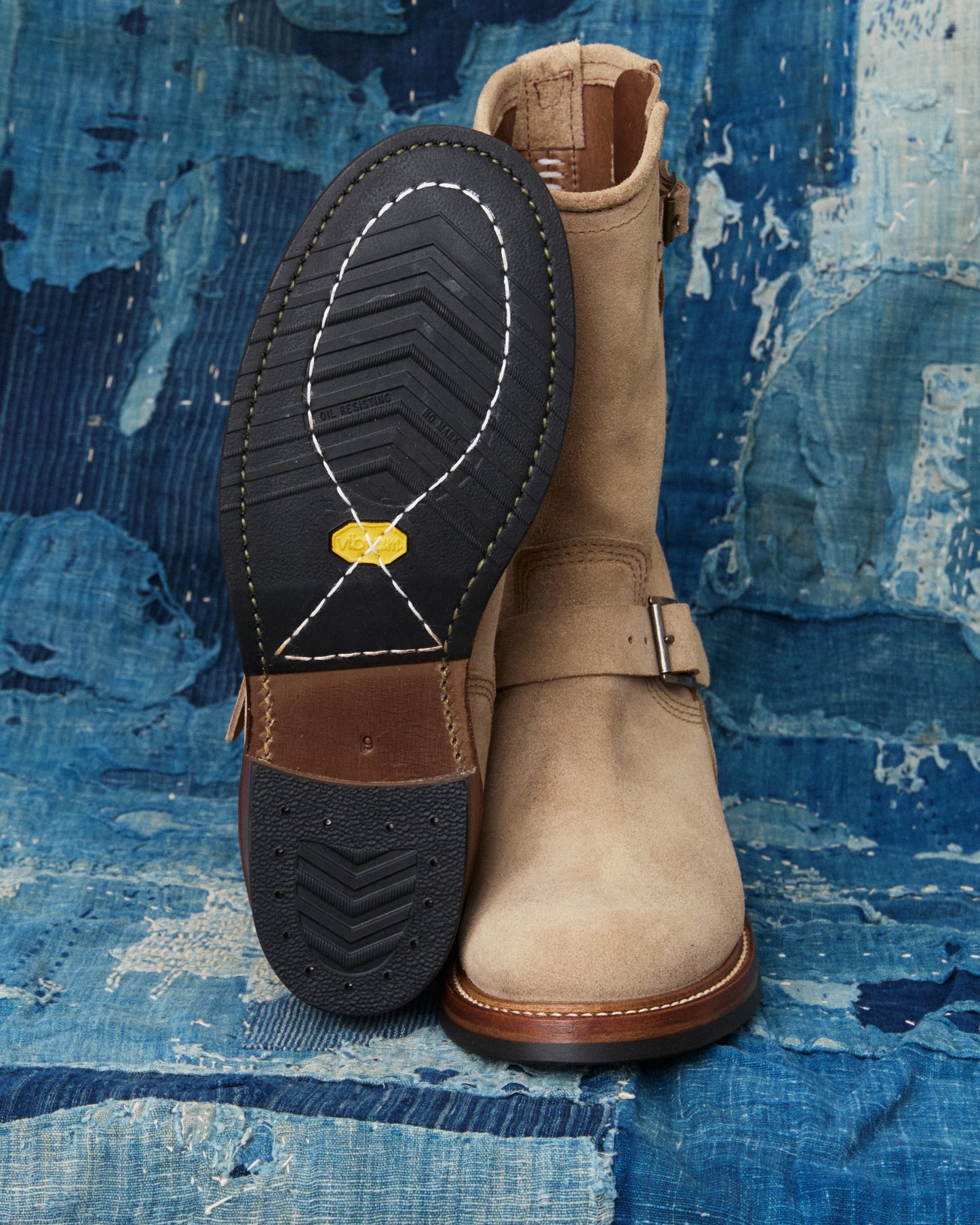 John Lofgren LK-003 Engineer Boots Horween Leather Natural Roughout