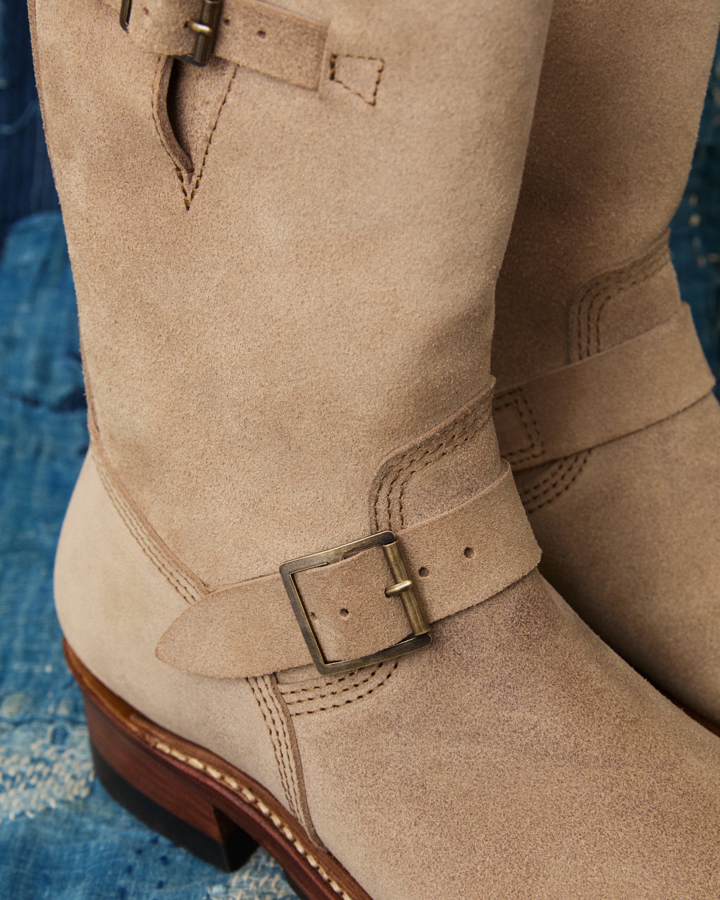 John Lofgren LK-003 Engineer Boots Horween Leather Natural Roughout