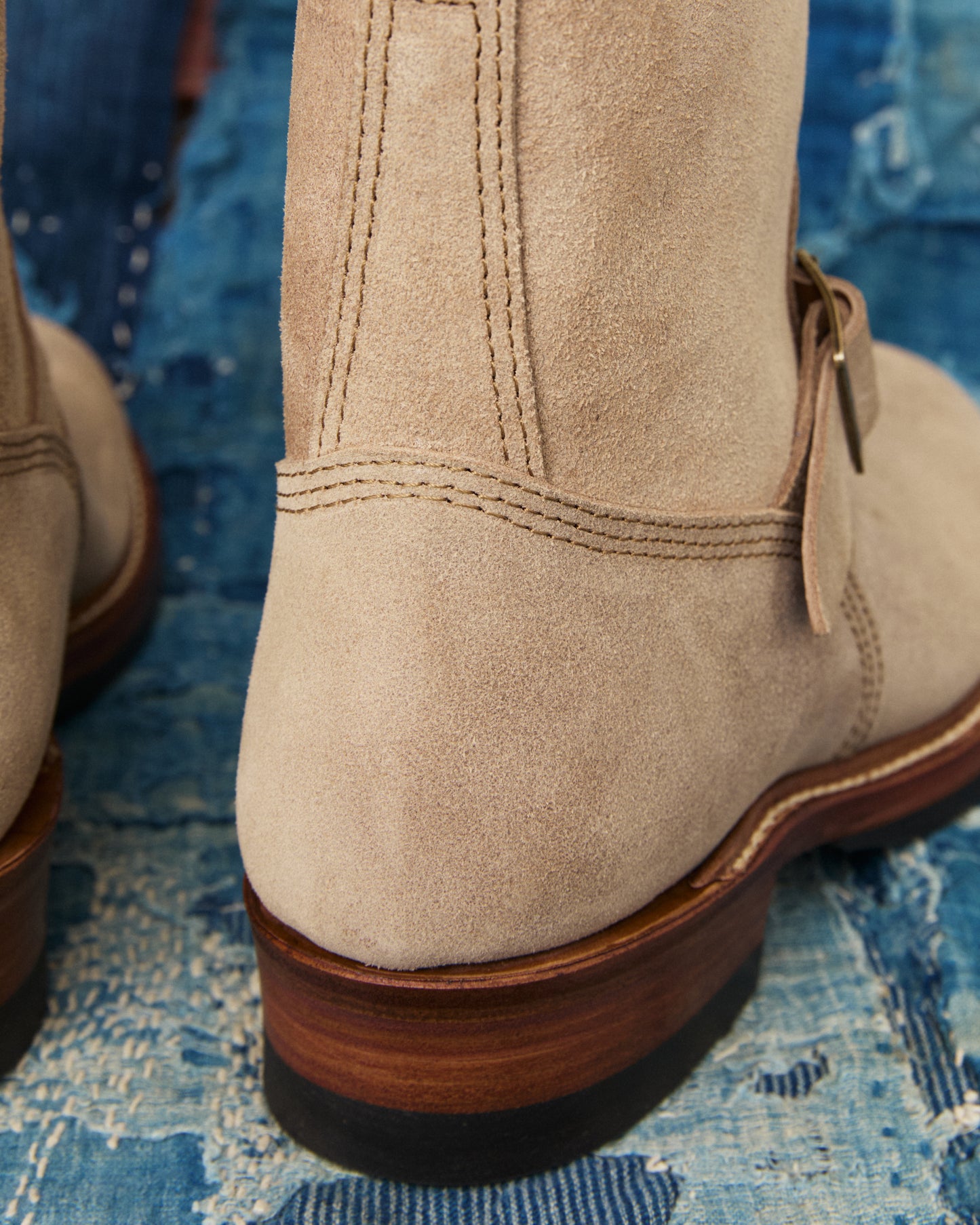 John Lofgren LK-003 Engineer Boots Horween Leather Natural Roughout