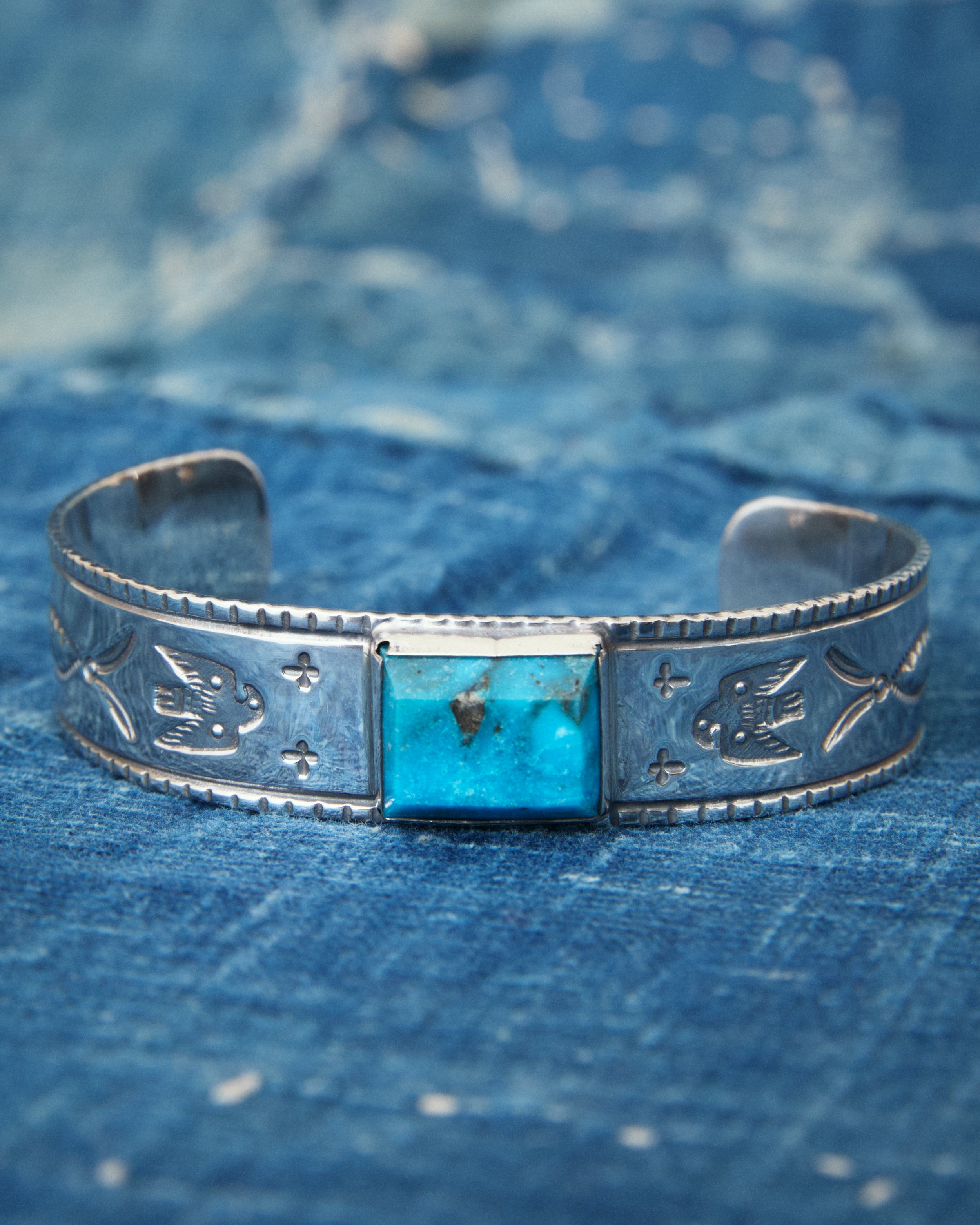 Larry Smith BR-0081 Square Turquoise Silver Bracelet – Second Sunrise