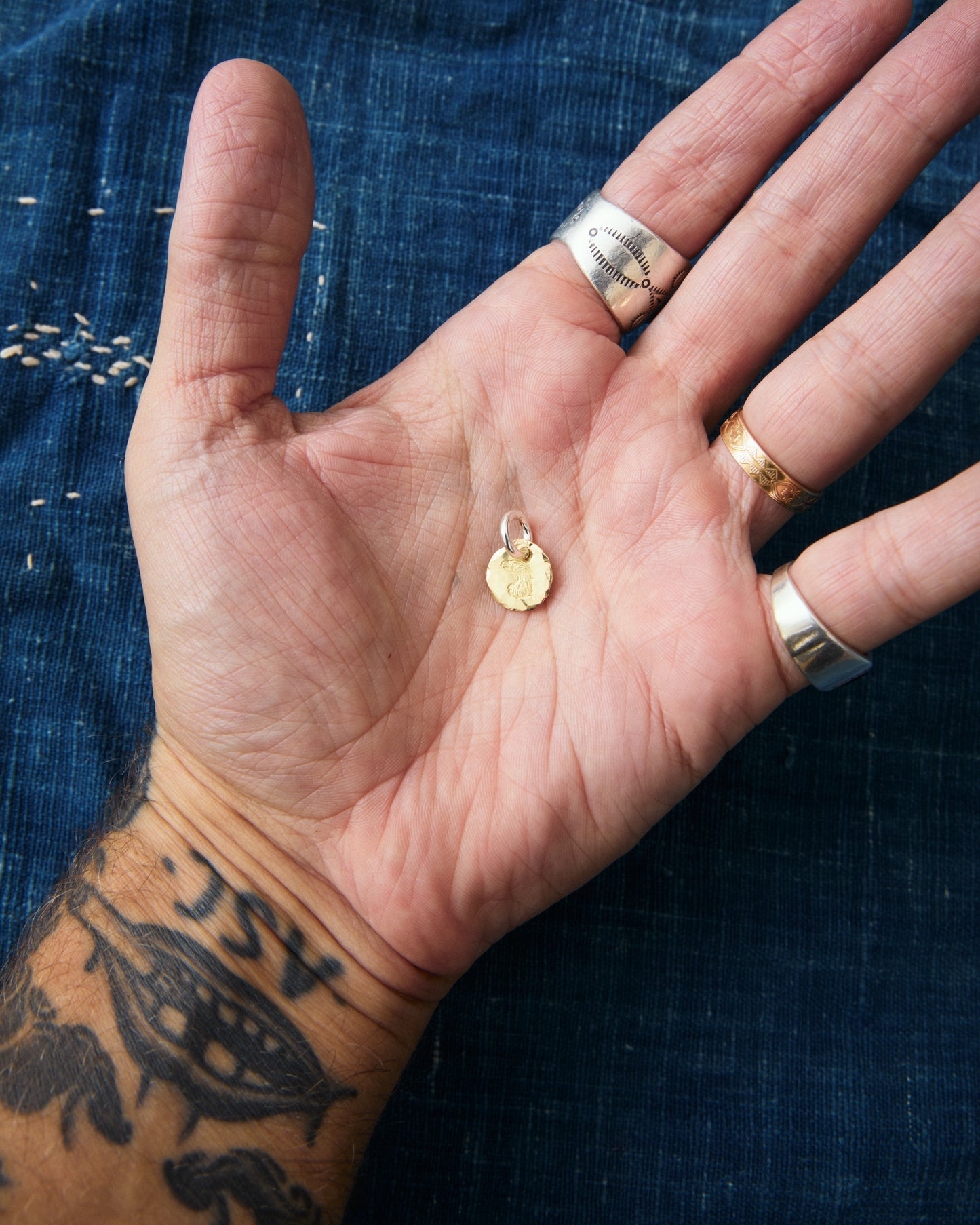 Larry Smith 18K Gold Eagle Head Pendant EFNL-0020