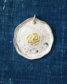 Larry Smith Karakusa Rose Circular Pendant 18K 22K Gold NL-0178