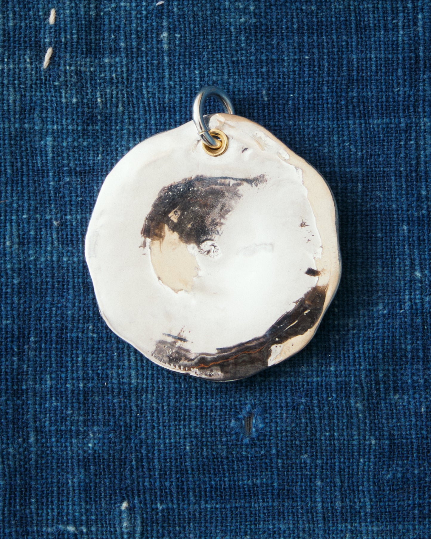 Larry Smith Karakusa Rose Circular Pendant 18K 22K Gold NL-0178