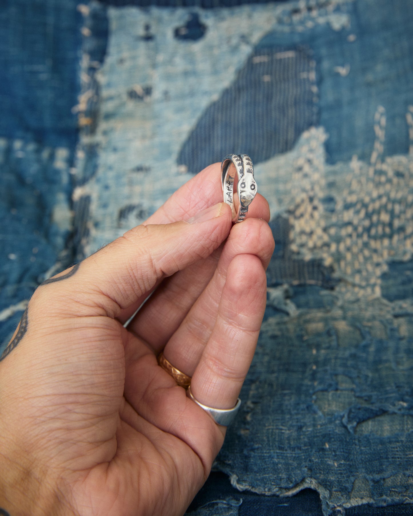 Larry Smith Silver Snake Ring RG-0017