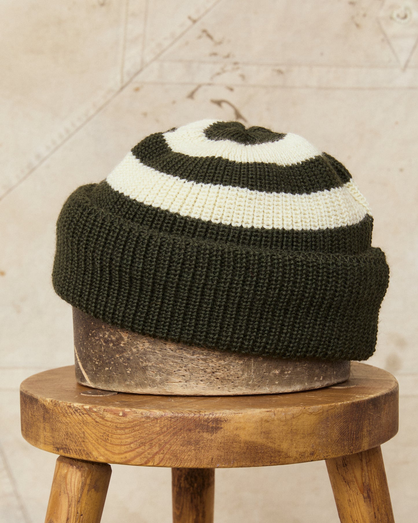 Heimat Jailhouse Mechanics Contrast Wool Hat Military Green / Seashell