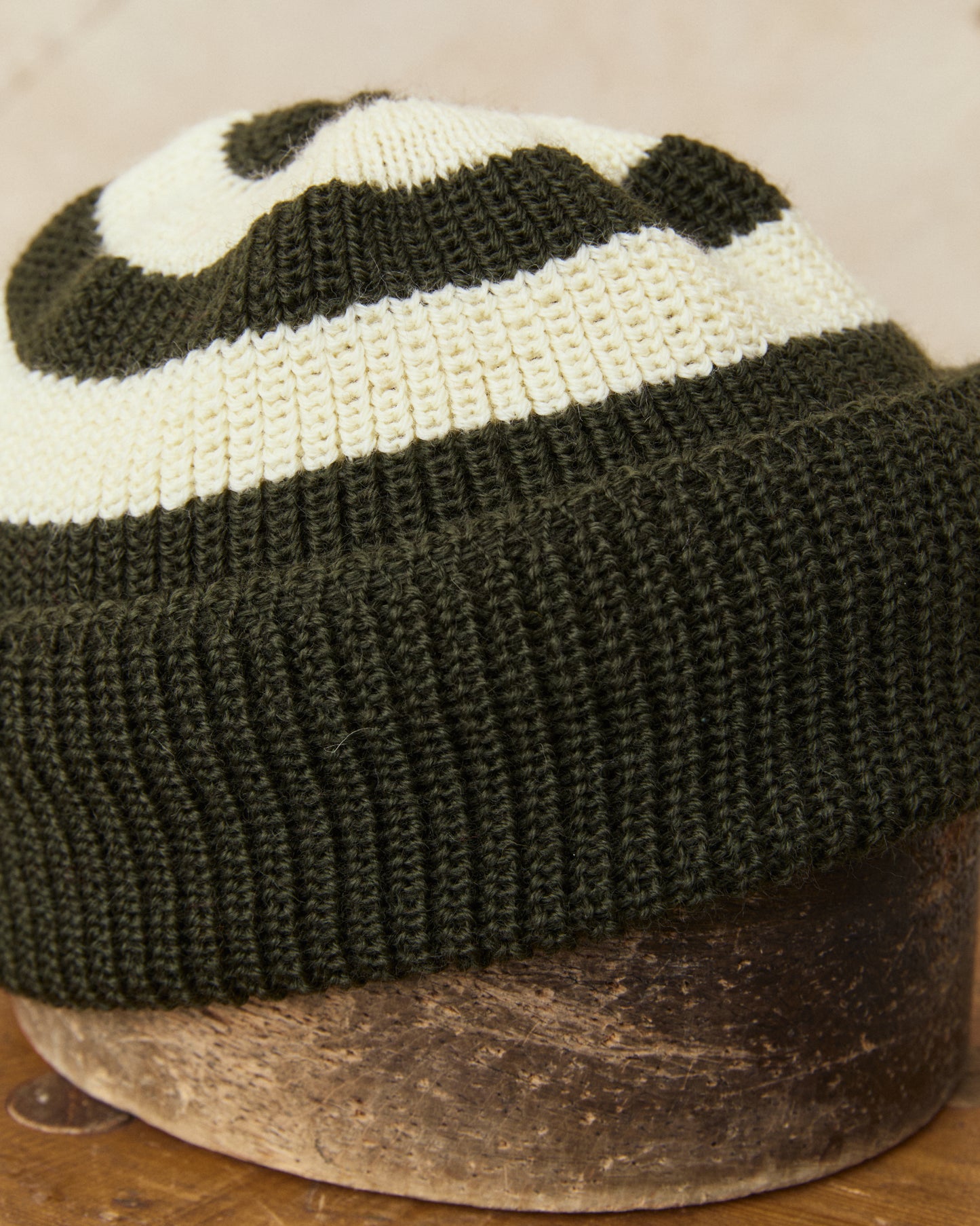 Heimat Jailhouse Mechanics Contrast Wool Hat Military Green / Seashell