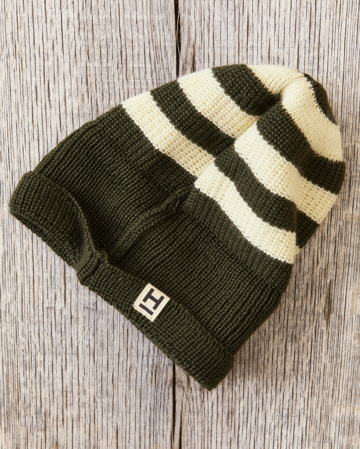 Heimat Jailhouse Mechanics Contrast Wool Hat Military Green / Seashell