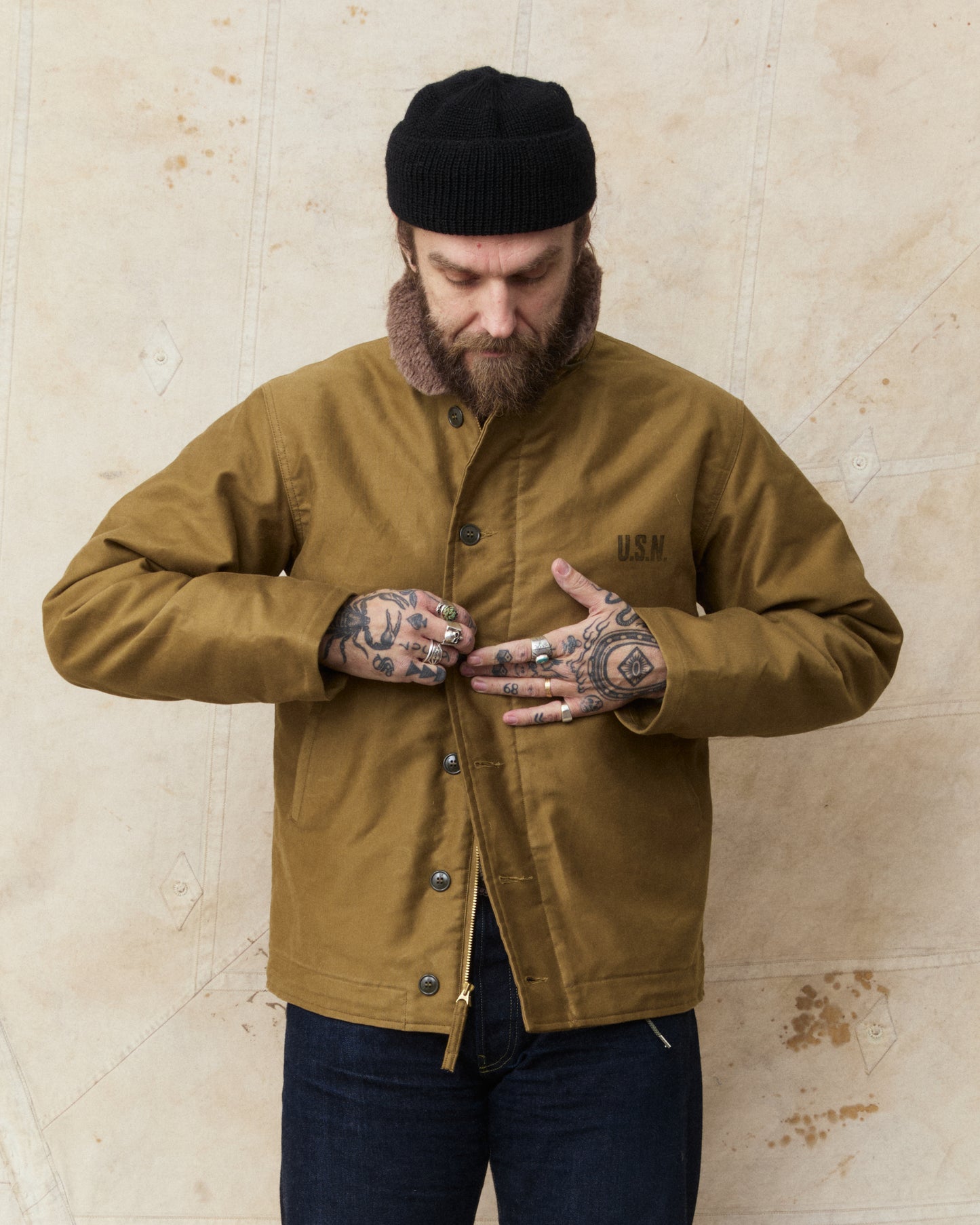 Buzz Rickson's BR15345 Type N-1 Deck Khaki Demotex