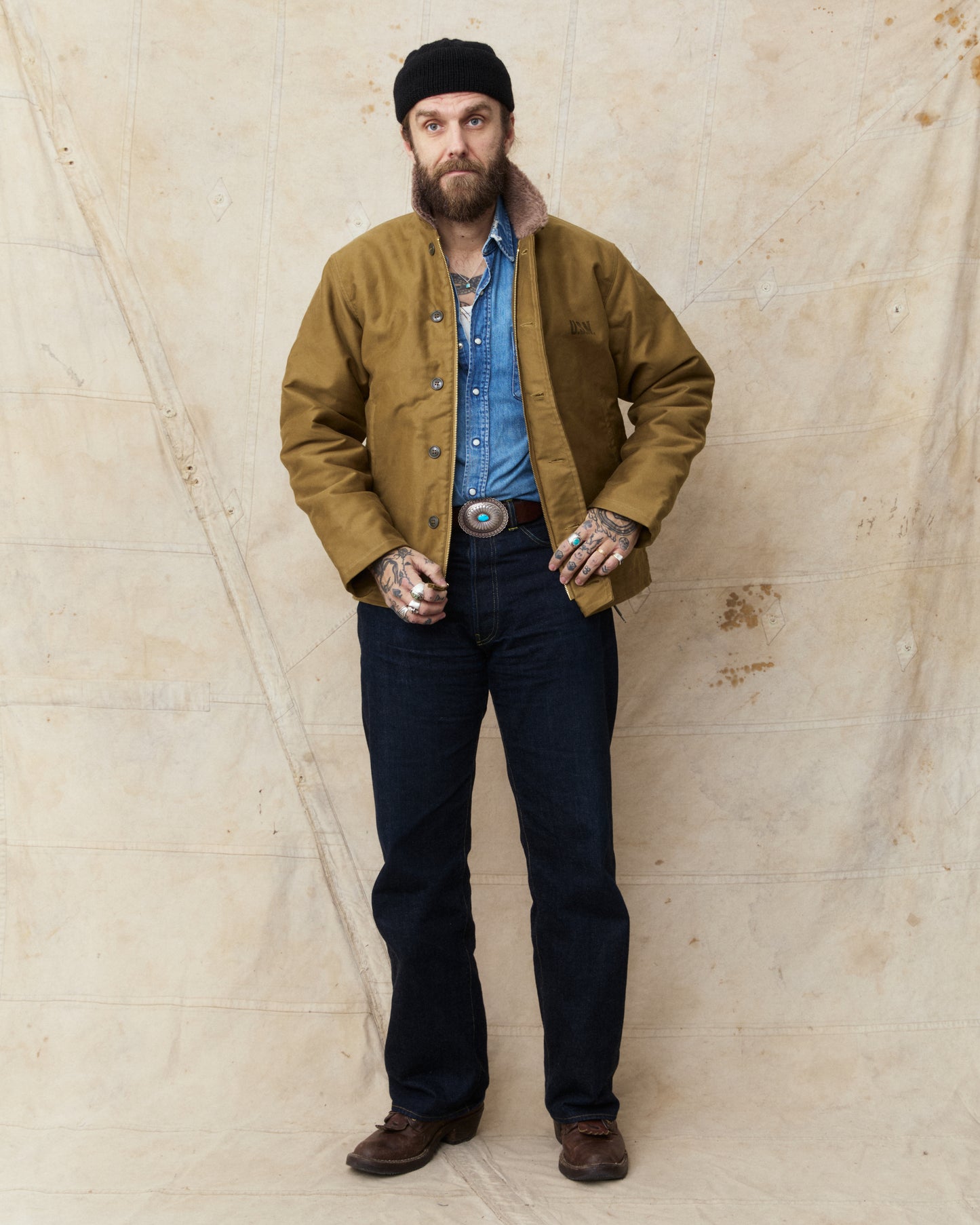 Buzz Rickson's BR15345 Type N-1 Deck Khaki Demotex