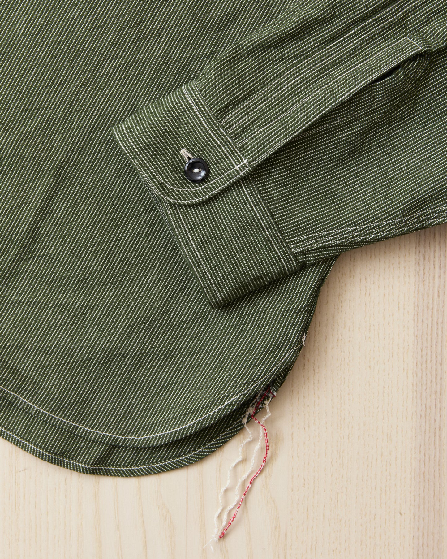 Sugar Cane & Co. Olive Striped Work Shirt SC25511