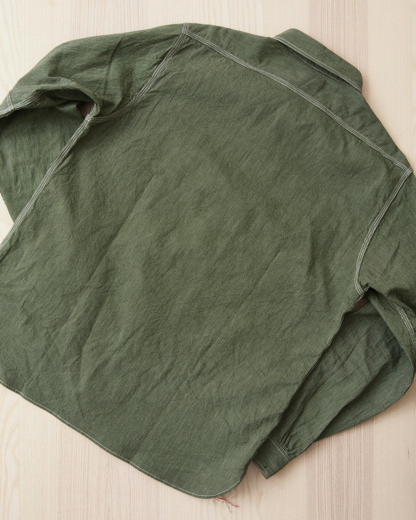 Sugar Cane & Co. Olive Striped Work Shirt SC25511