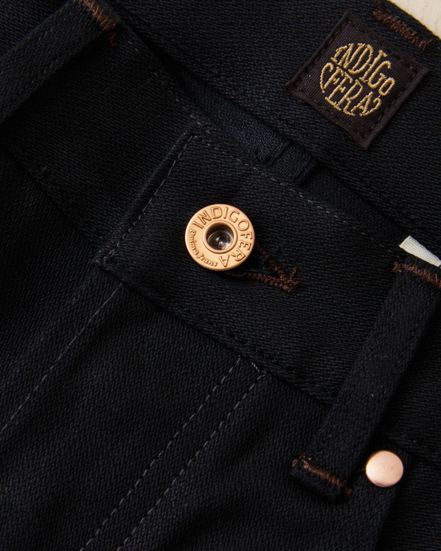 Indigofera Wyatt Bootcut Jeans Uneven Broken Twill Black