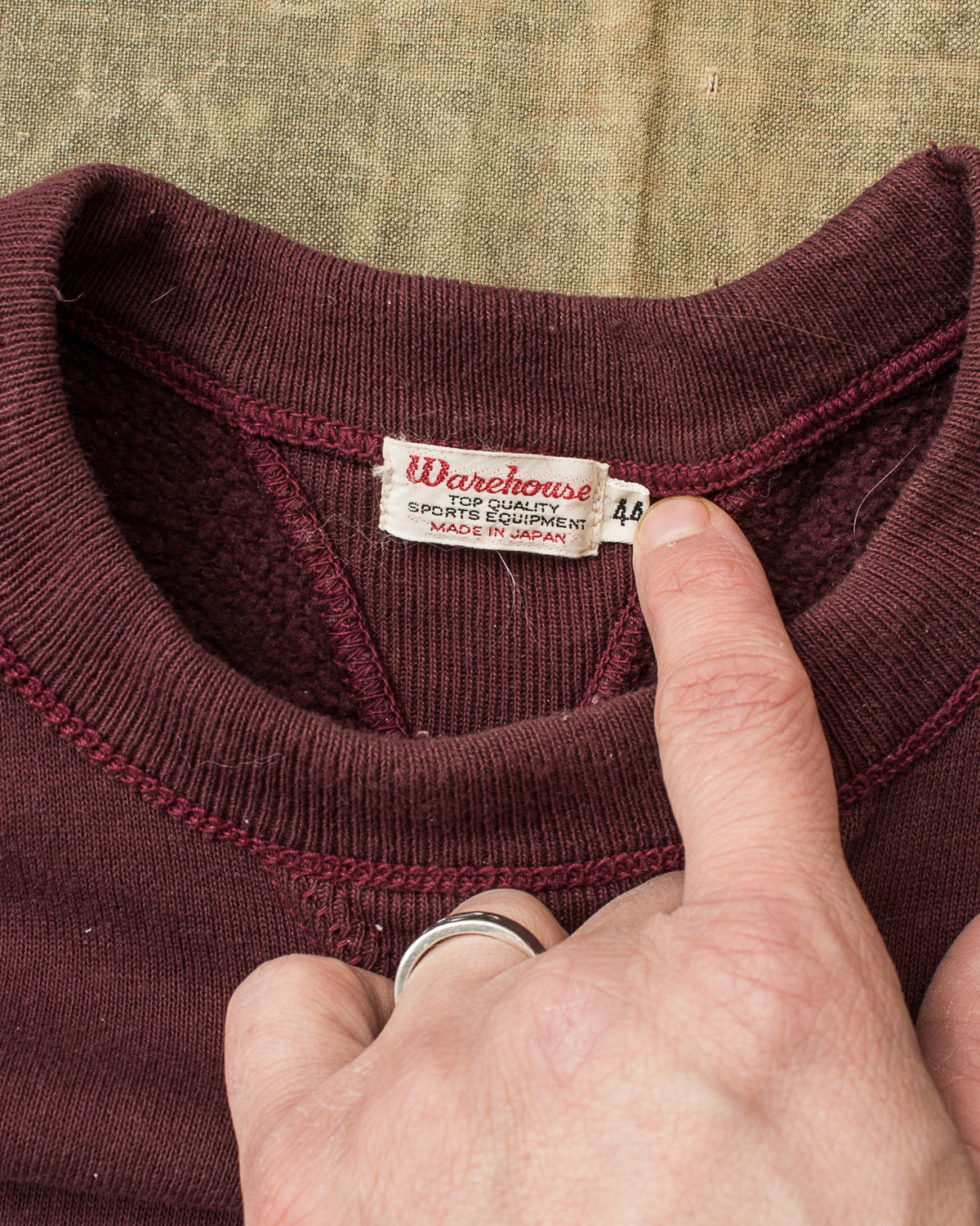 Second Hand Warehouse & Co Lot. 403 Loop-Wheel Sweatshirt Bordeaux Size 44
