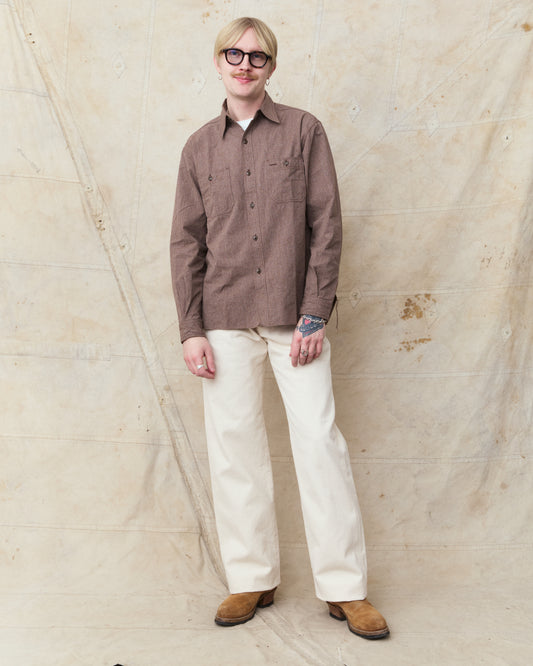 Buzz Rickson's Cotton Covert Work Shirt Brown BR26082