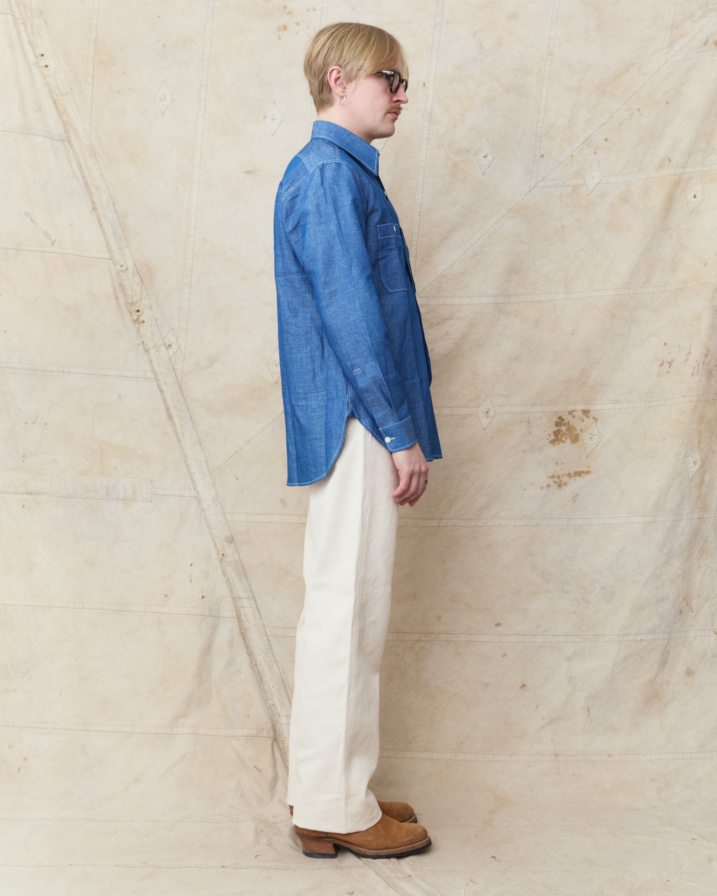 Bryceland's The Hollywood Tailors Label Perfect Chambray USN Shirt