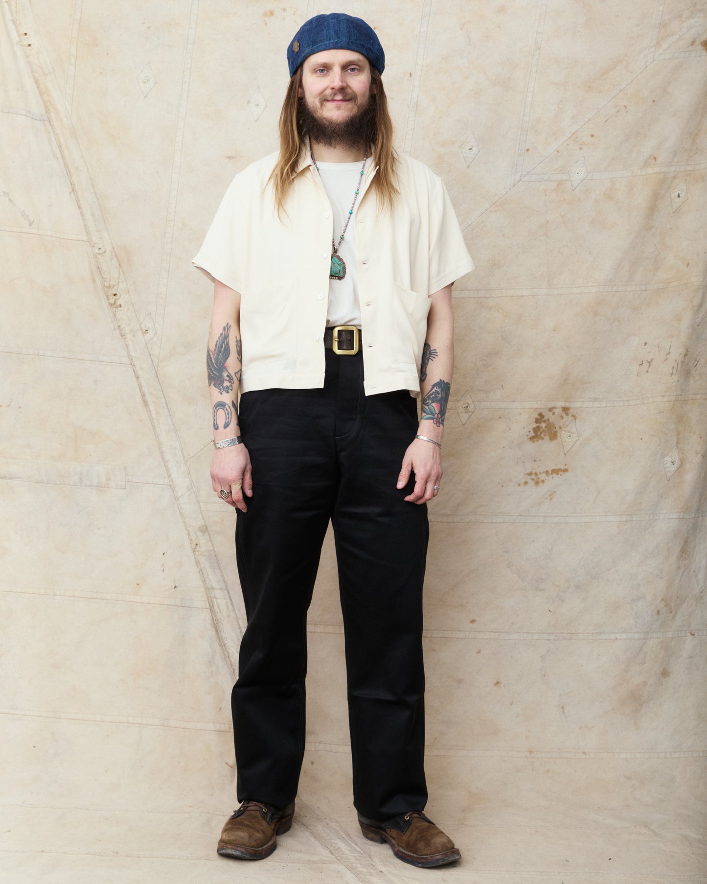 Bryceland's The Baseball Label Bowling Blouson Rayon White