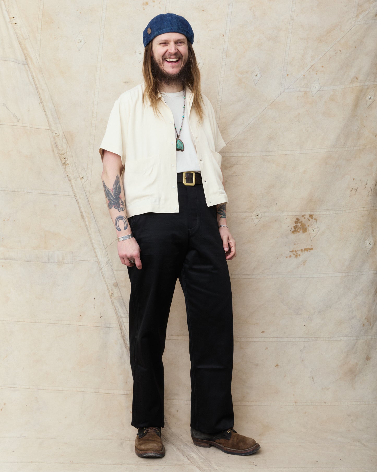 Bryceland's The Baseball Label Bowling Blouson Rayon White