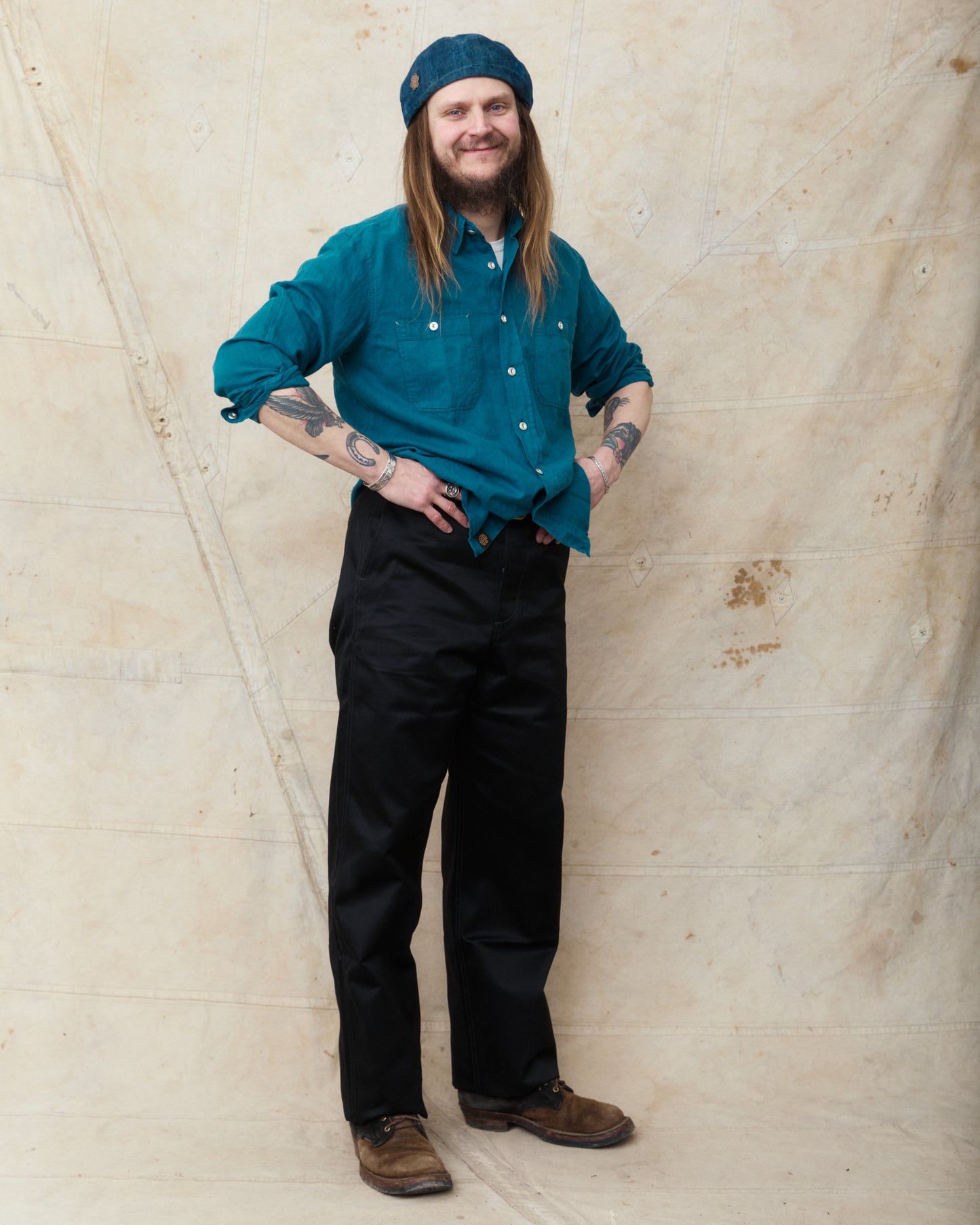 Indigofera McAllen Shirt Ocean Blue Canvas