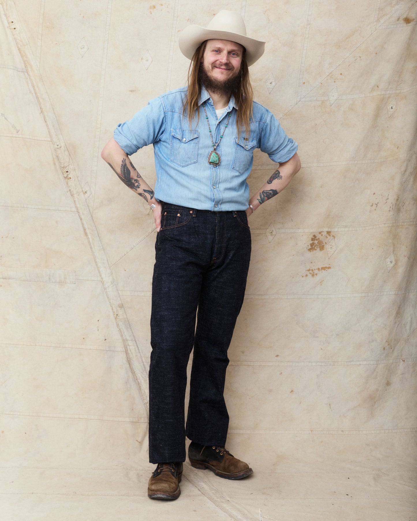 Studio D'artisan & Sa. SD-1002W GL3 Wide Straight Jeans One Wash