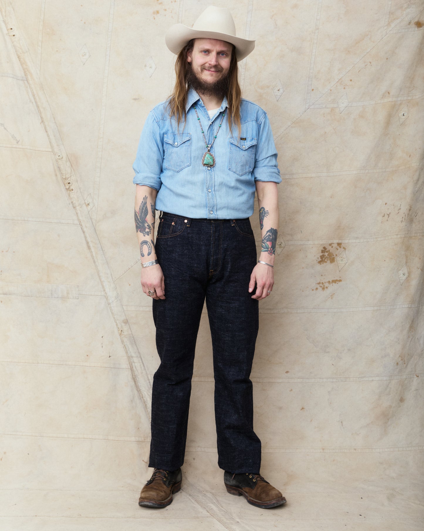 Studio D'artisan & Sa. SD-1002W GL3 Wide Straight Jeans One Wash