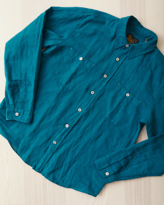 Indigofera McAllen Shirt Ocean Blue Canvas
