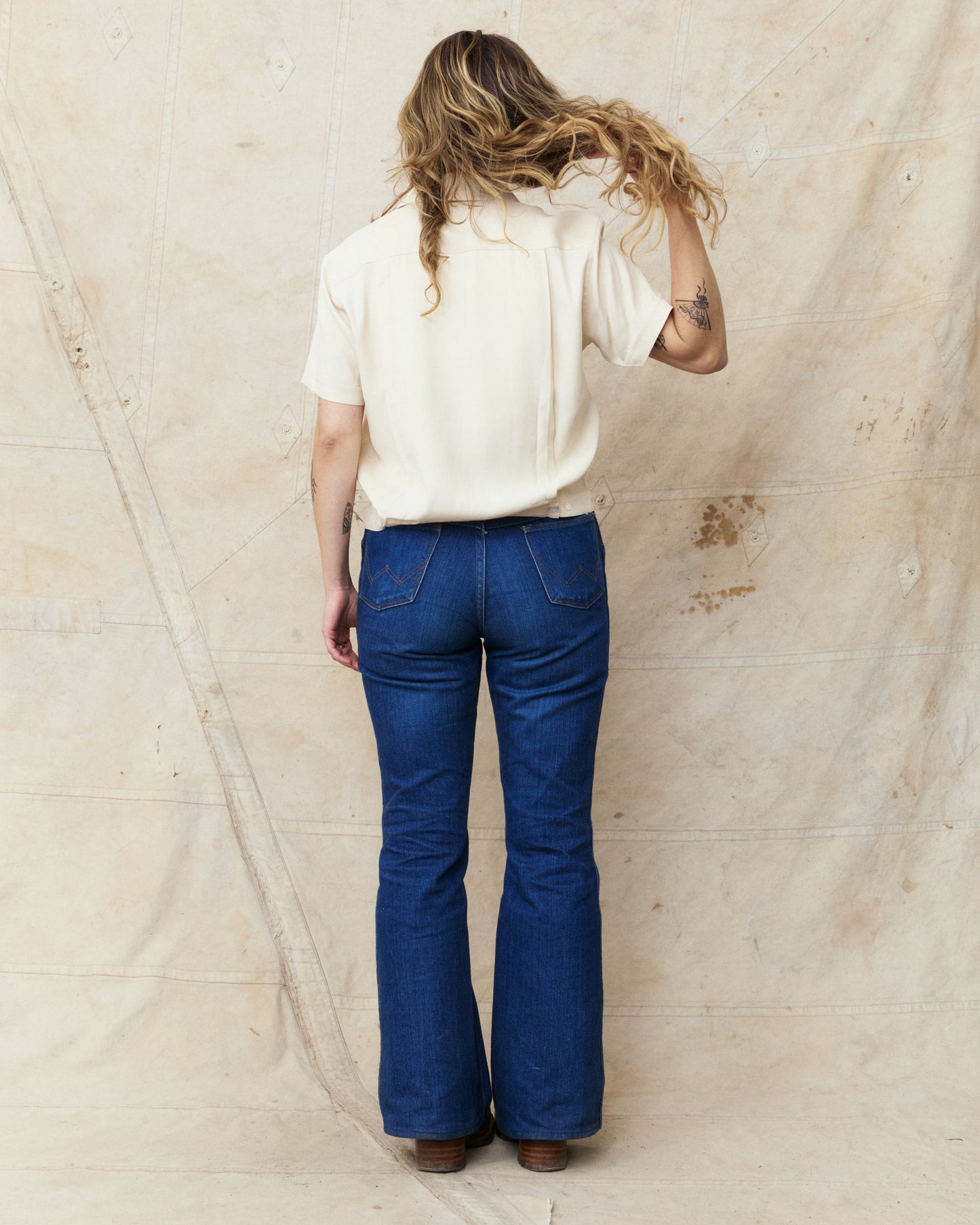 Bryceland's The Baseball Label Bowling Blouson Rayon White