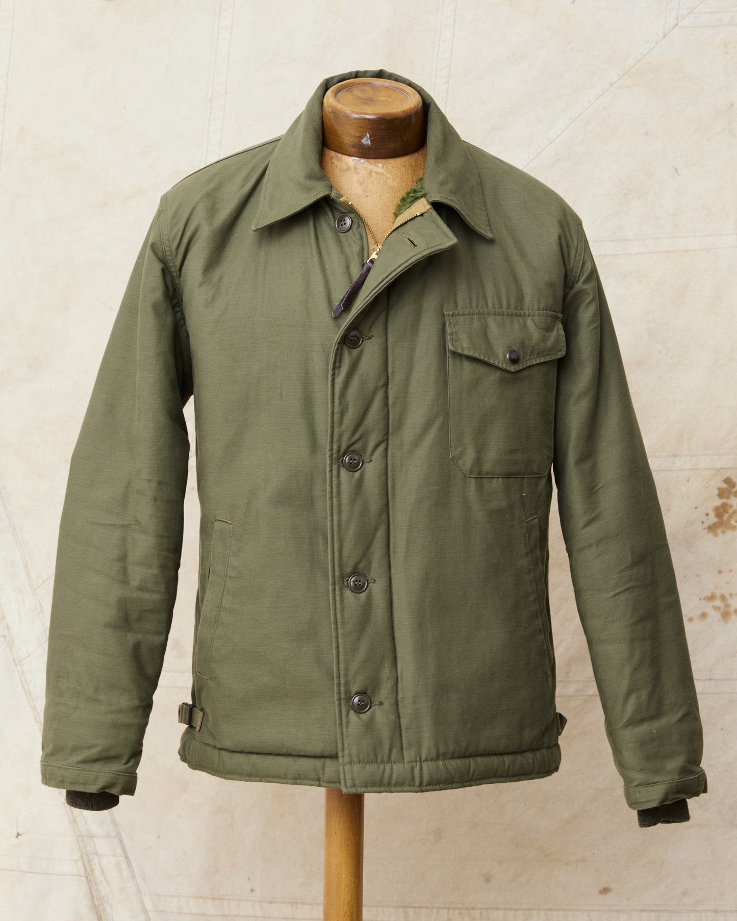 Second Hand Buzz Rickson's BR14956 Type A-2 Deck Jacket Olive Drab Large