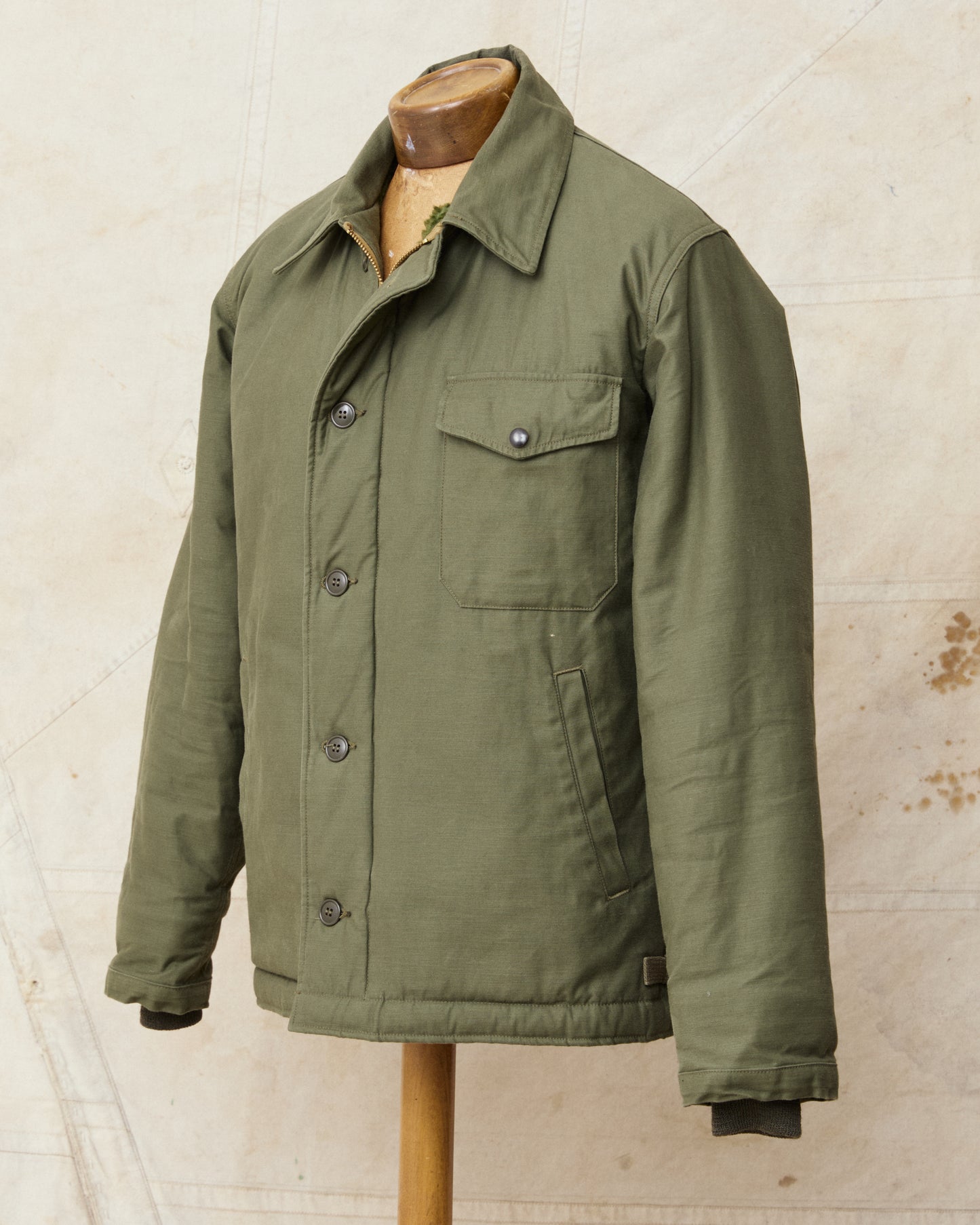 Second Hand Buzz Rickson's BR14956 Type A-2 Deck Jacket Olive Drab Large
