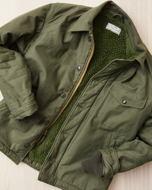 Second Hand Buzz Rickson's BR14956 Type A-2 Deck Jacket Olive Drab Large