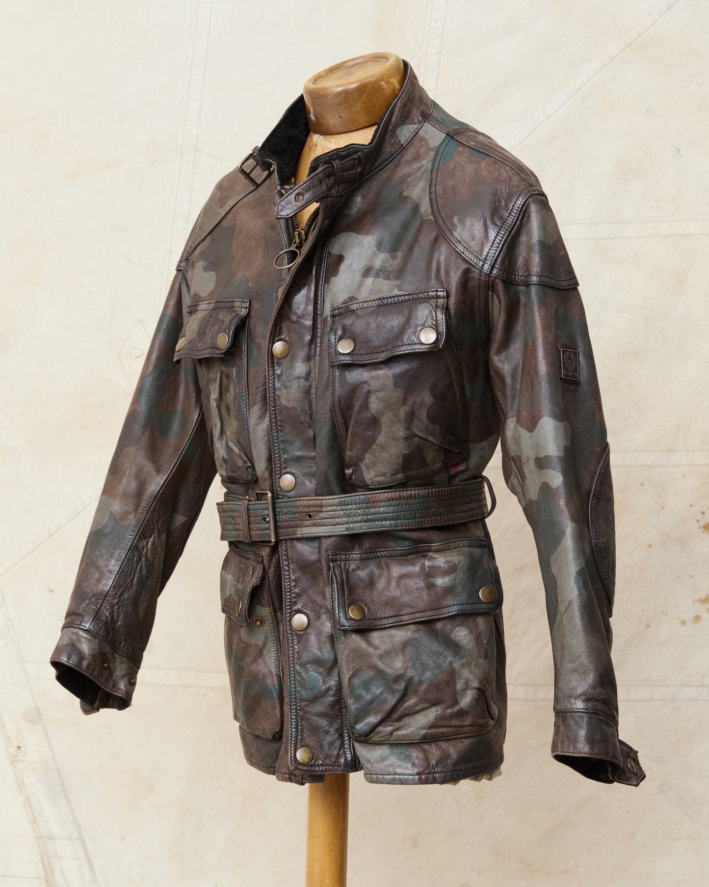 Second Hand Belstaff Panther 1966 Camouflage Leather Jacket L