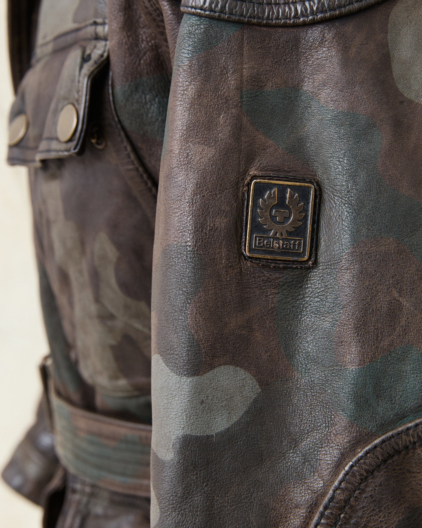 Second Hand Belstaff Panther 1966 Camouflage Leather Jacket L