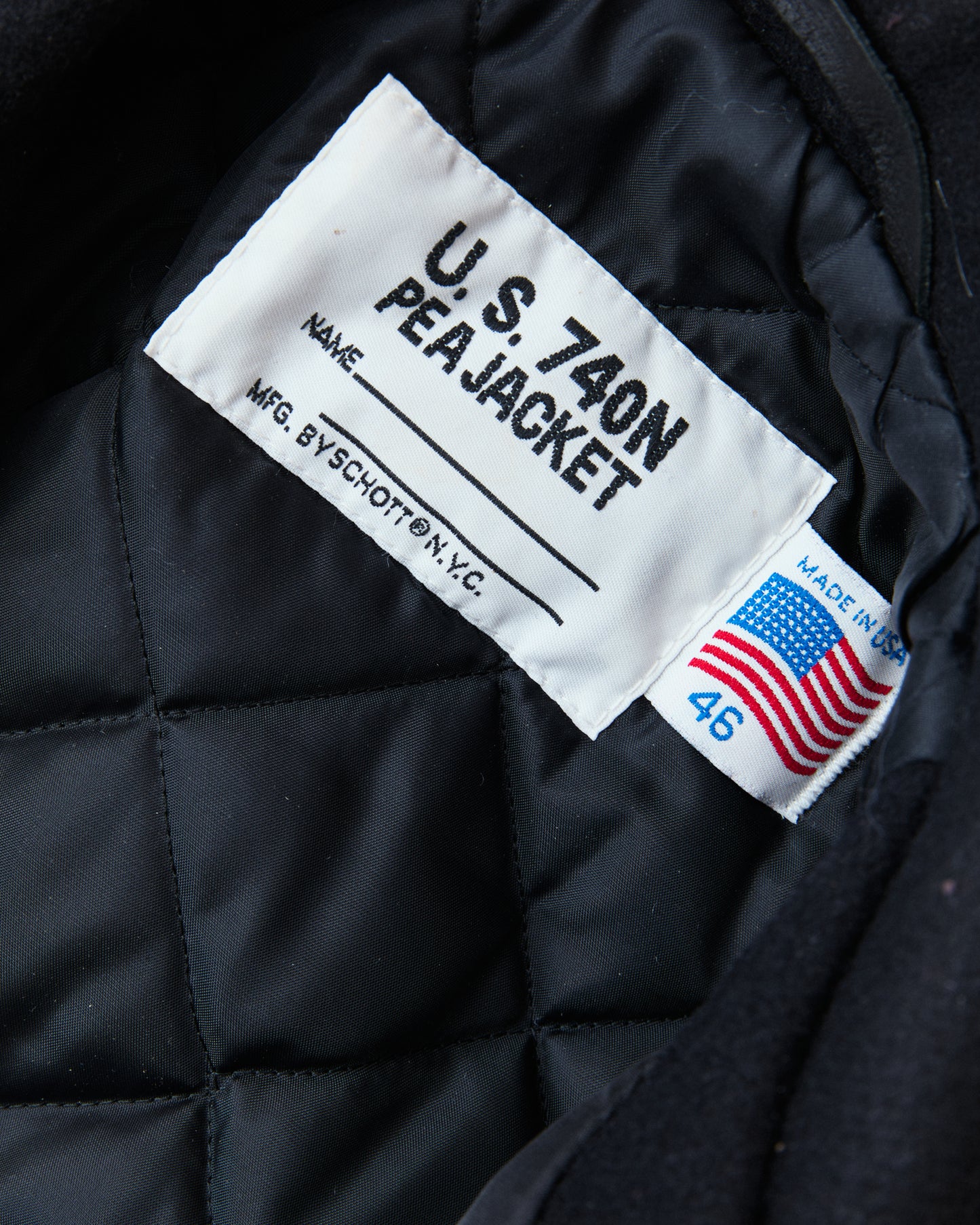 Second Hand Schott USN Wool Pea Coat Size 46