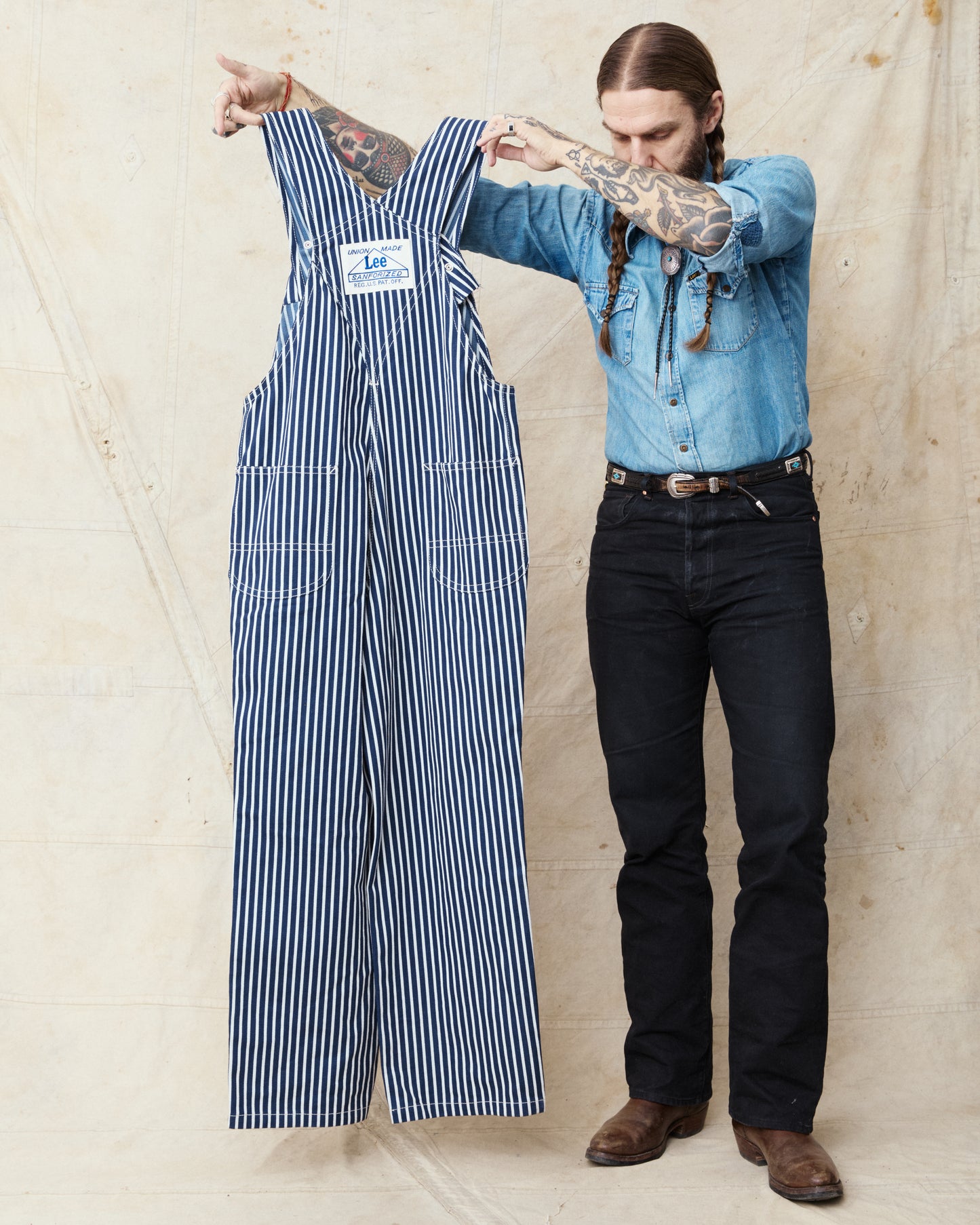 Second Hand Lee Buddy Lee Hickory Stripe Overall Made In Japan *Collectable Item* Size L